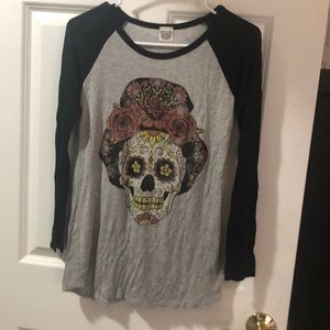 Sugar skull baseball shirt
